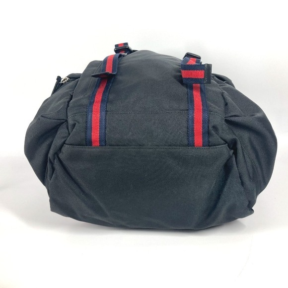 Gucci Webline Sherryline Tiger Backpack Bag Nylon Canvas Black - Picture 5 of 15